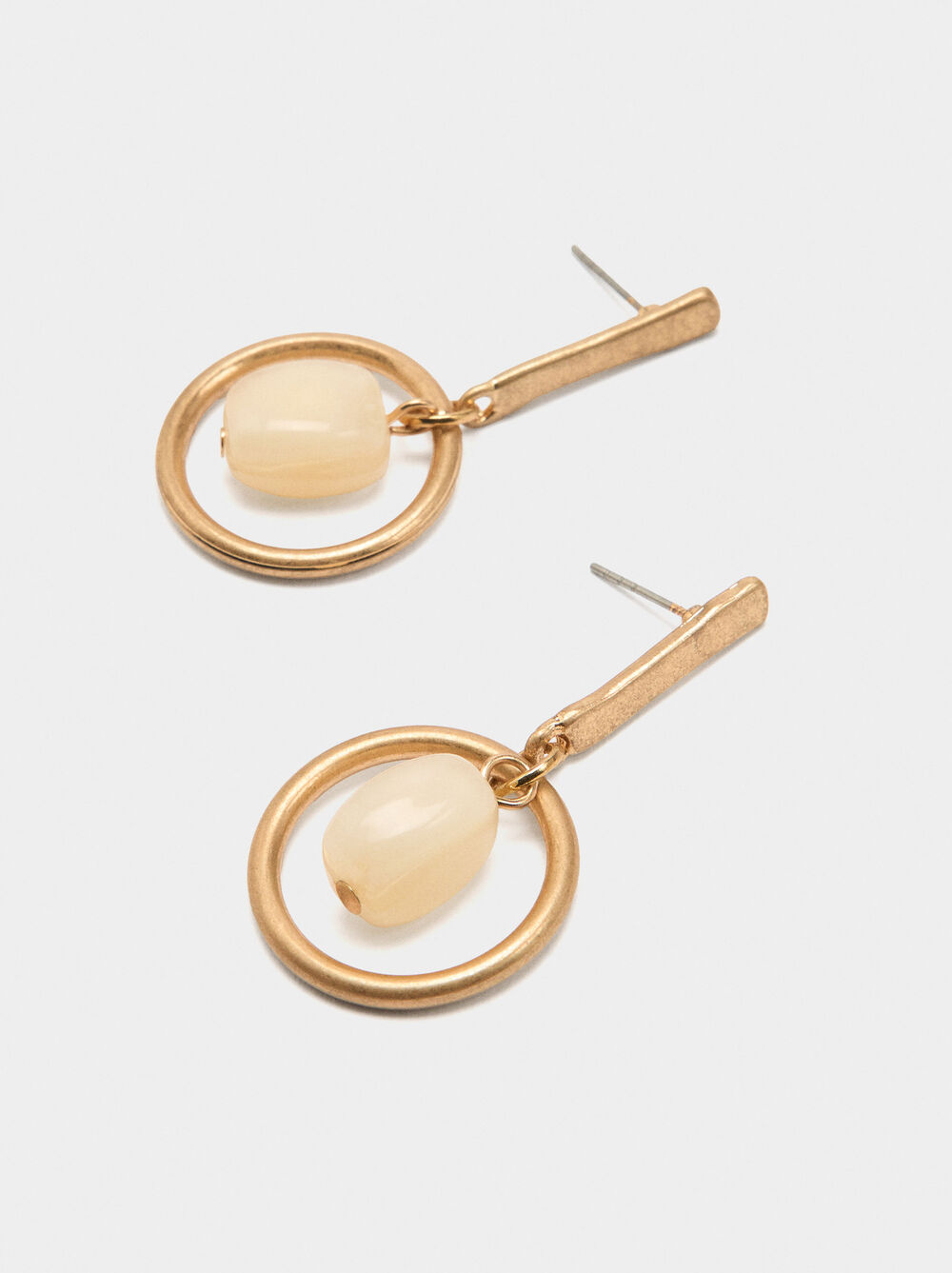 Ohrringe aus Stein-Effekt mit Reifen und Perle