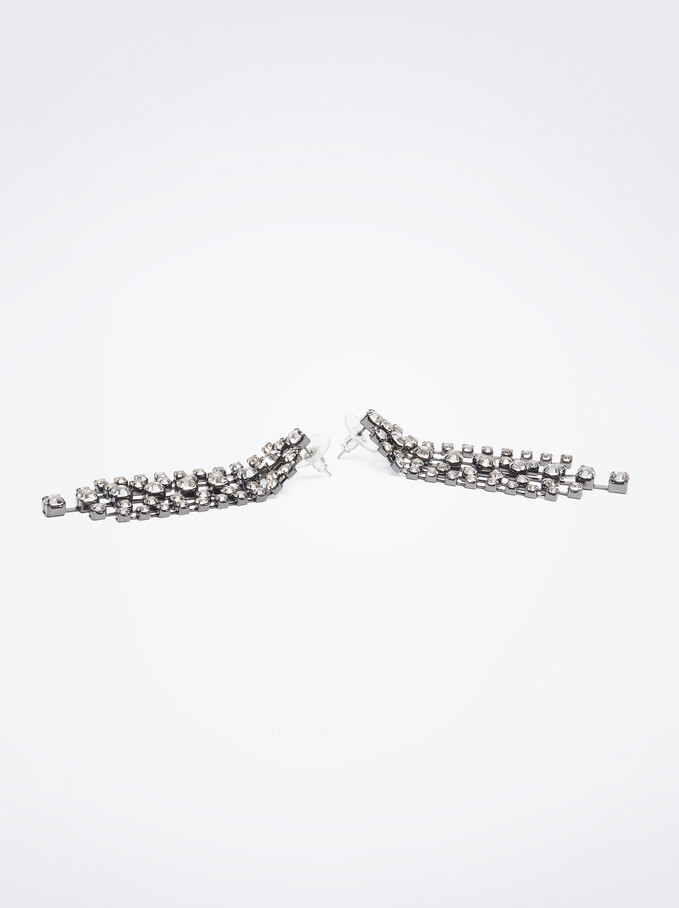 Earrings With Crystals, Bordeaux, hi-res