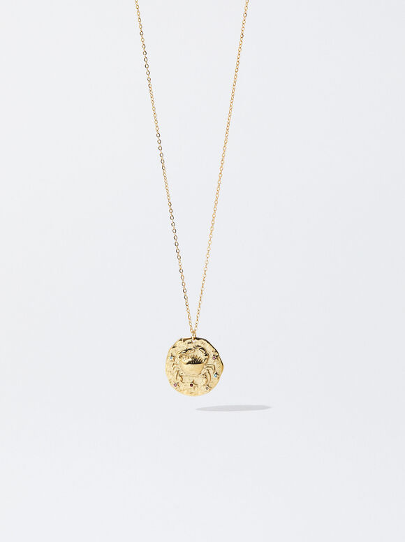 Online Exclusive - Stainless Steel Cancer Necklace, Golden, hi-res