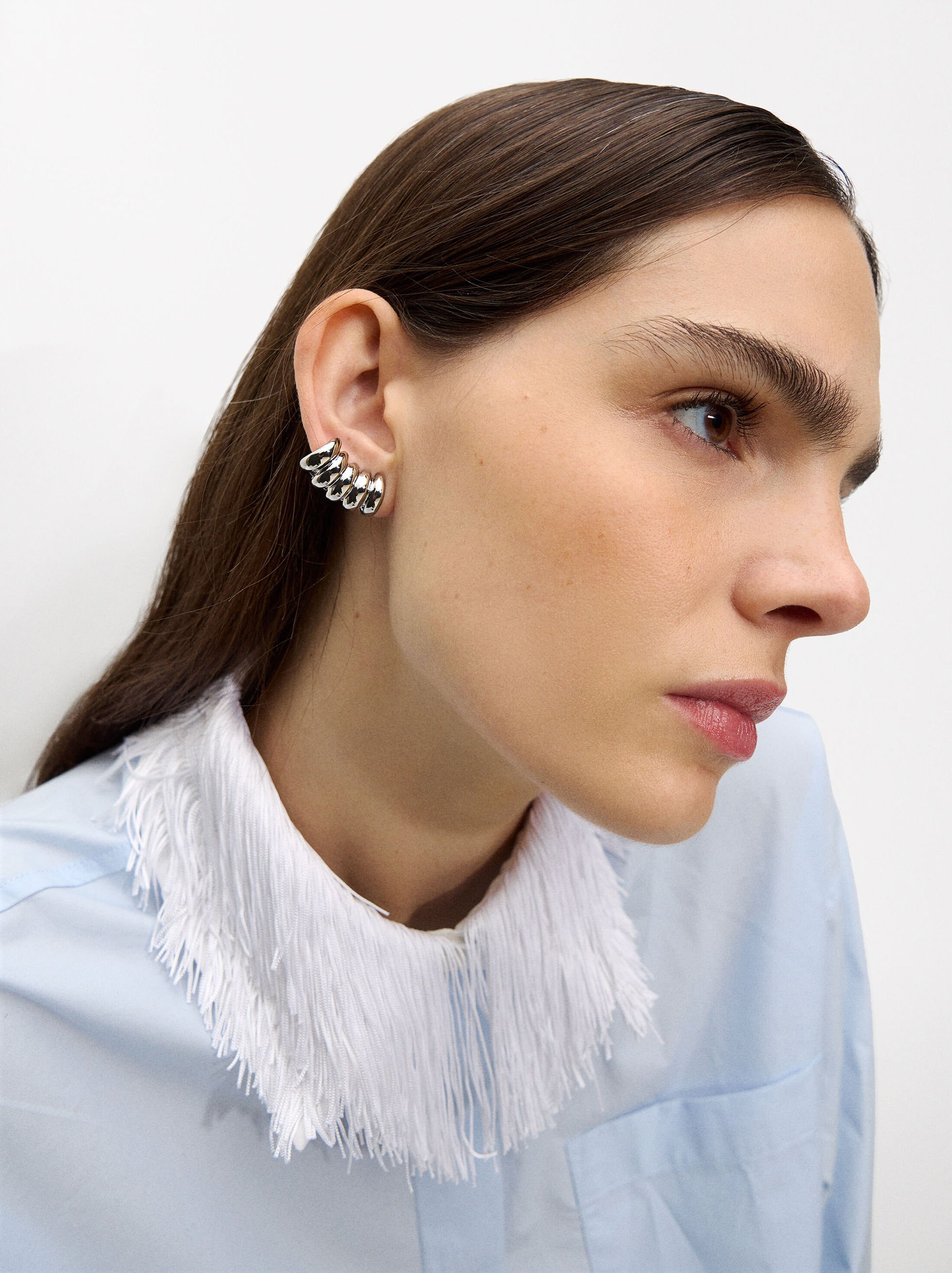 Multi-hoop effect earrings image number 1.0