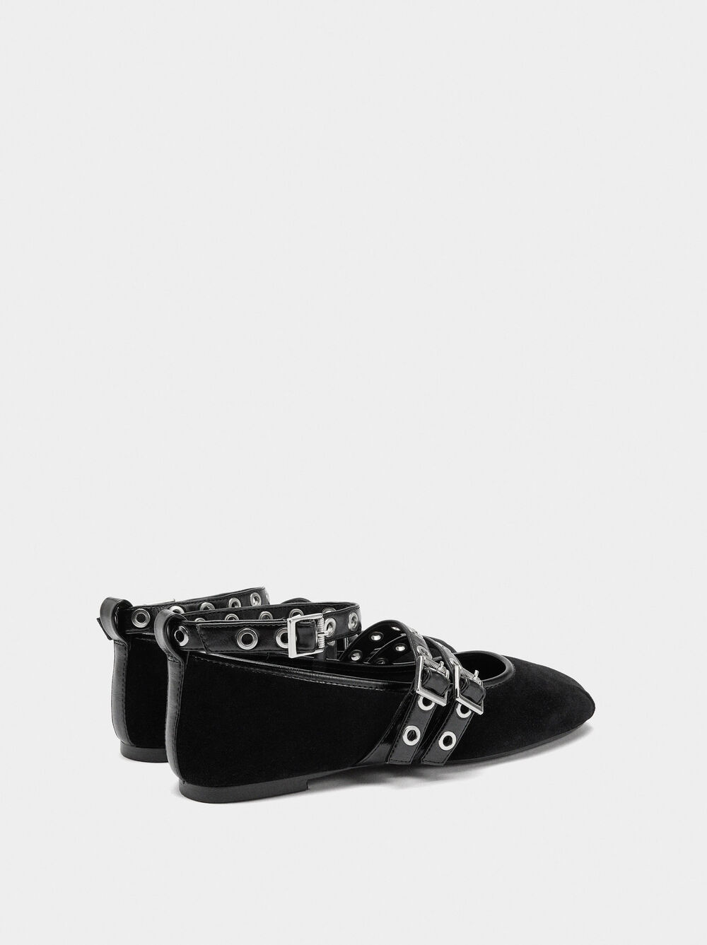 Ballet flats with straps and studs