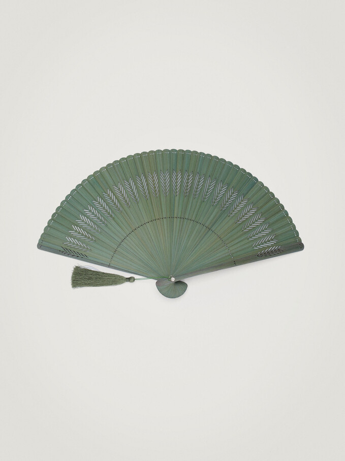 Perforated Fan With Tassel, , hi-res