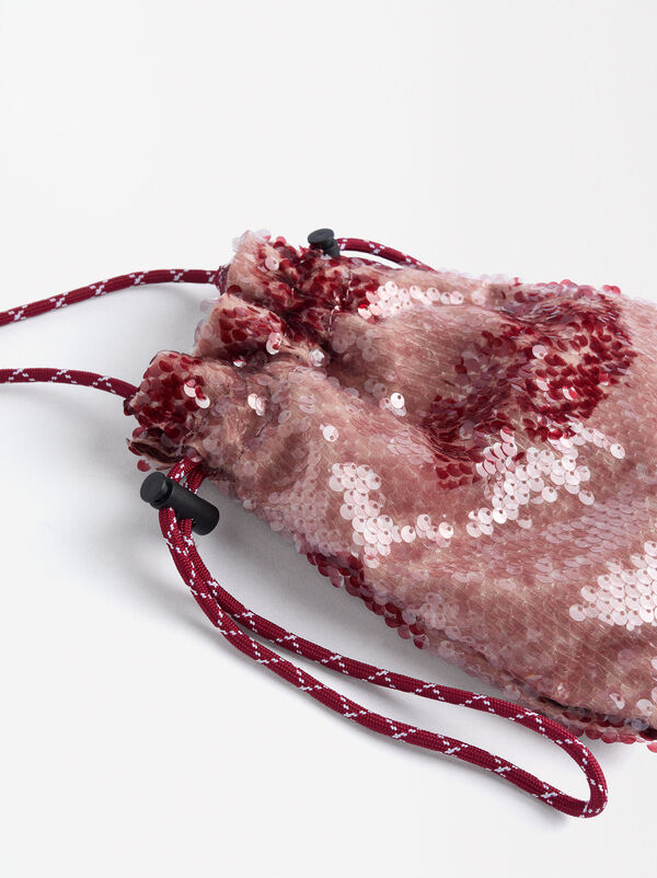 Sequin phone pouch