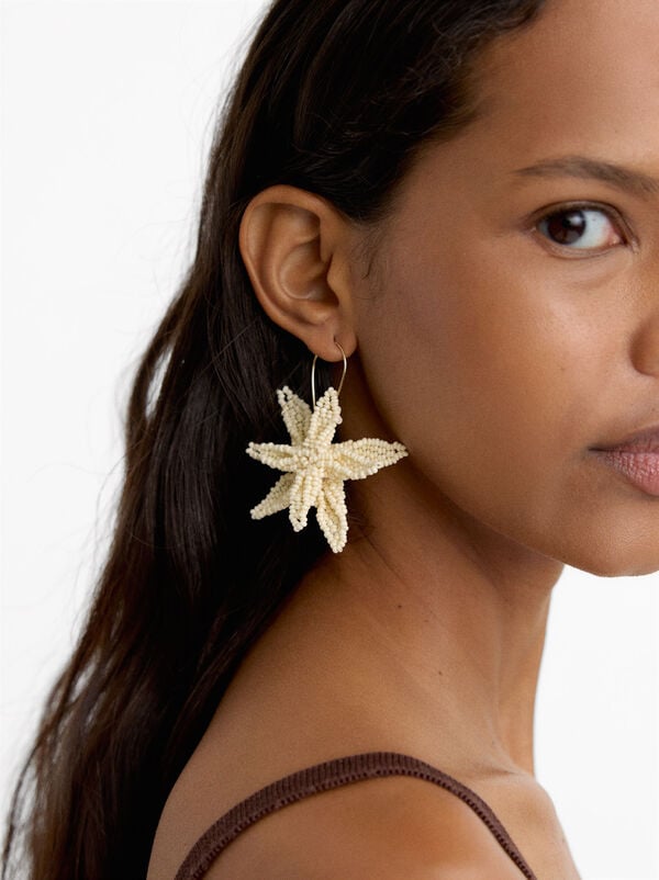 Maxi flower earrings with beads