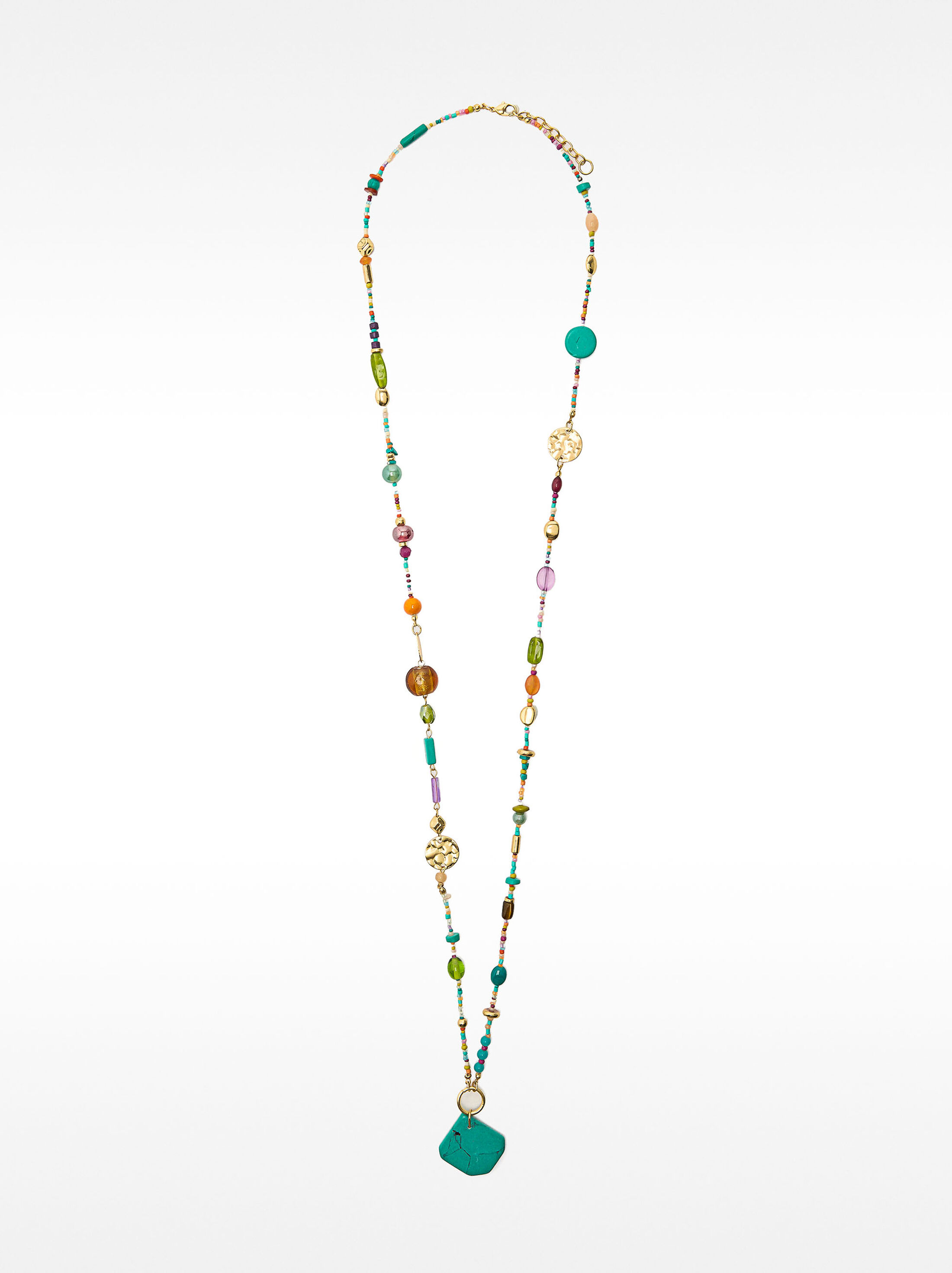 Multicolour long necklace with stones image number 0.0