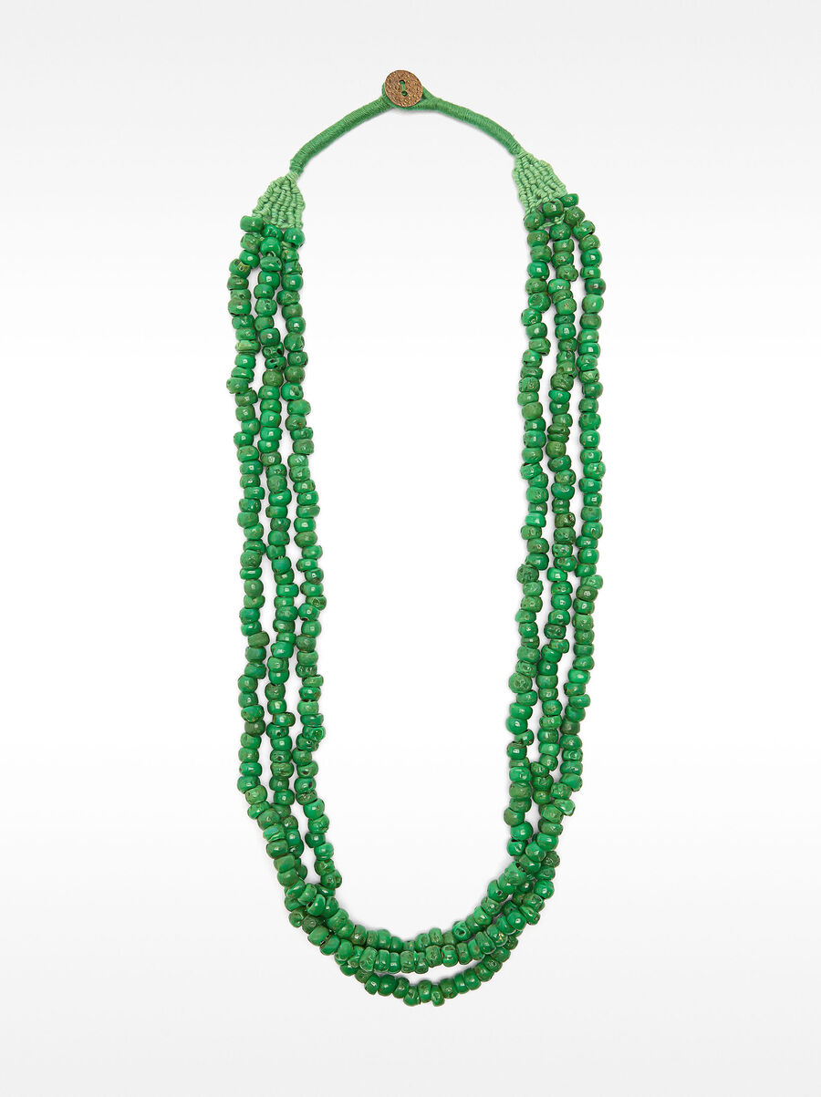 Triple cord necklace with beads