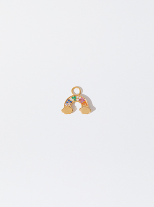 925 Silver Zirconia Rainbow Charm, Multicolor, hi-res