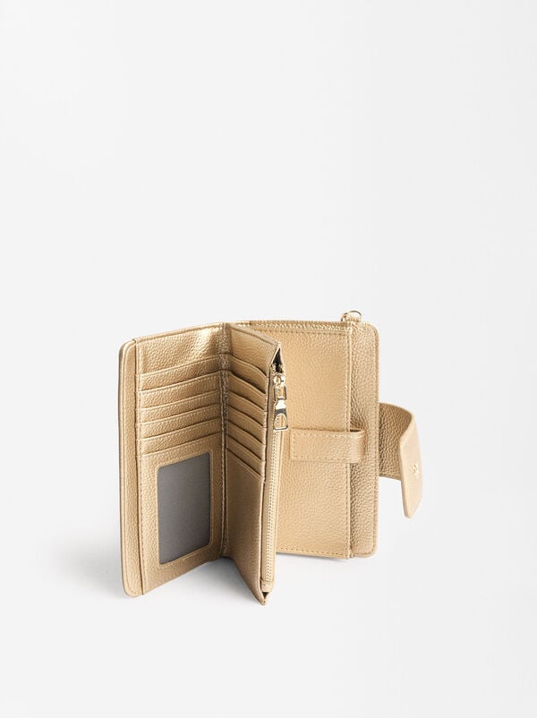 Textured metallic wallet