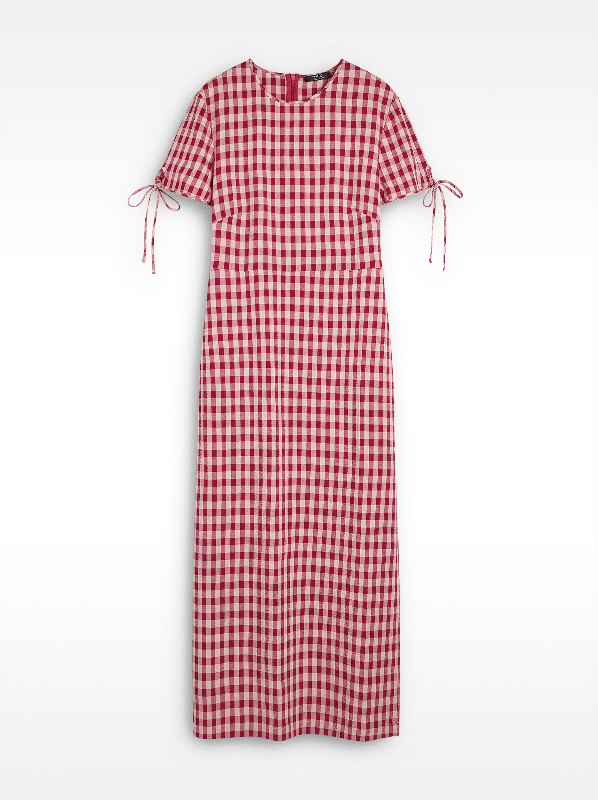 Midi printed vichy dress image number 4.0