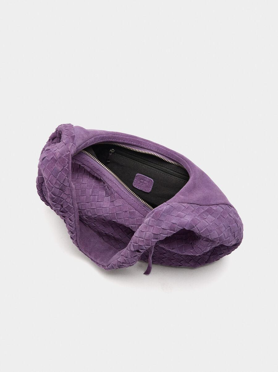 Hobo bag with braided leather