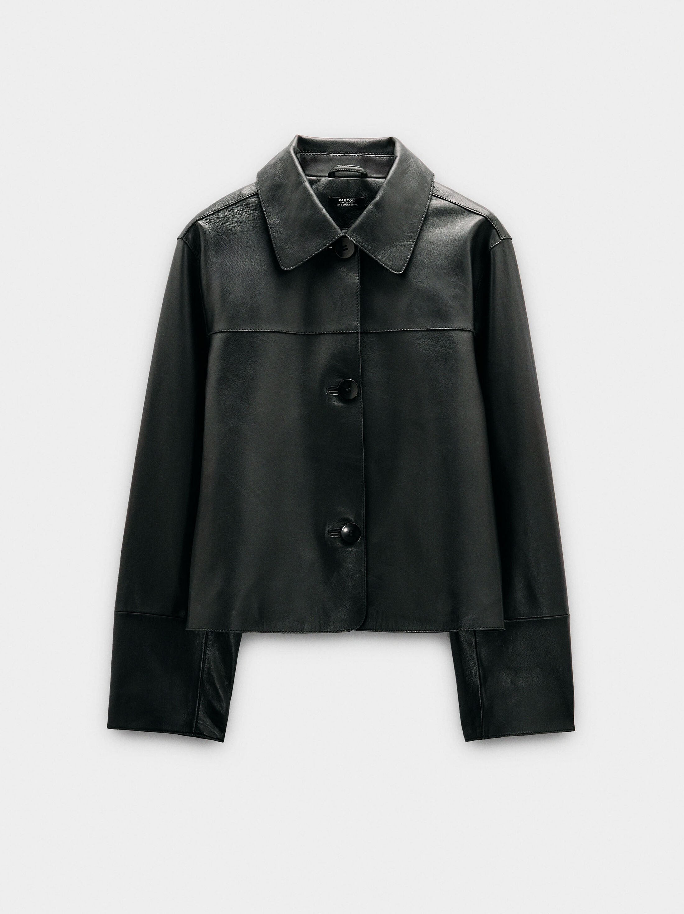Leather jacket with topstitching image number 4.0