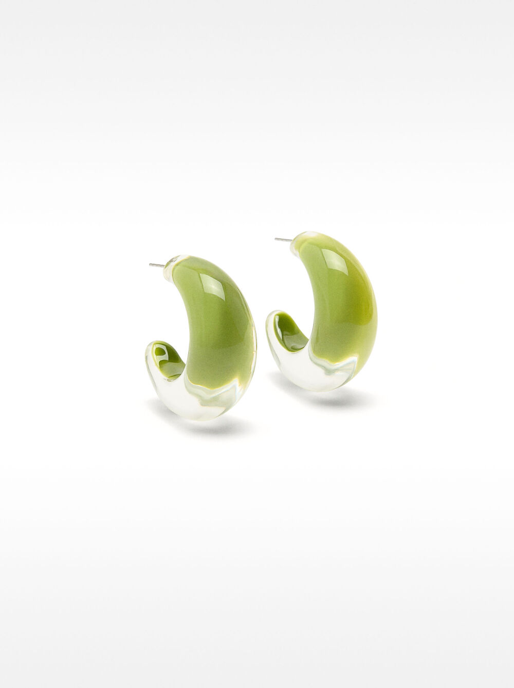 Open hoop earrings with enamel