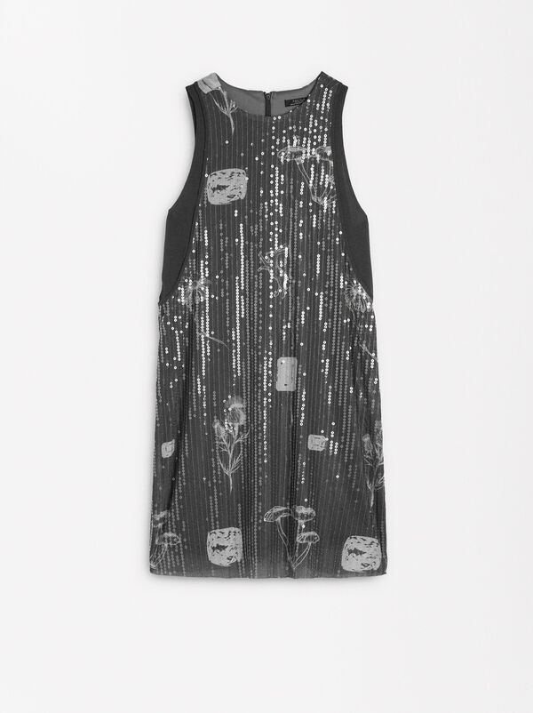 Sequin printed dress