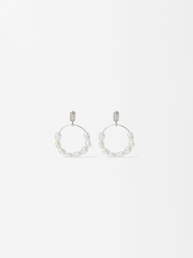 Earrings With Pearls And Zirconia
