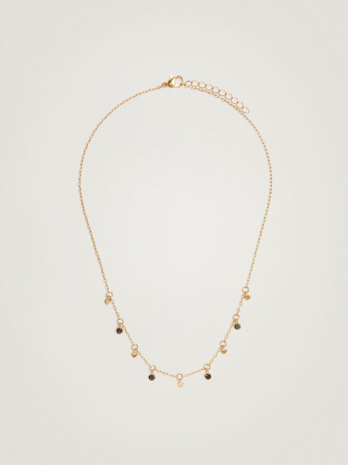 Necklace With Strass, Golden, hi-res
