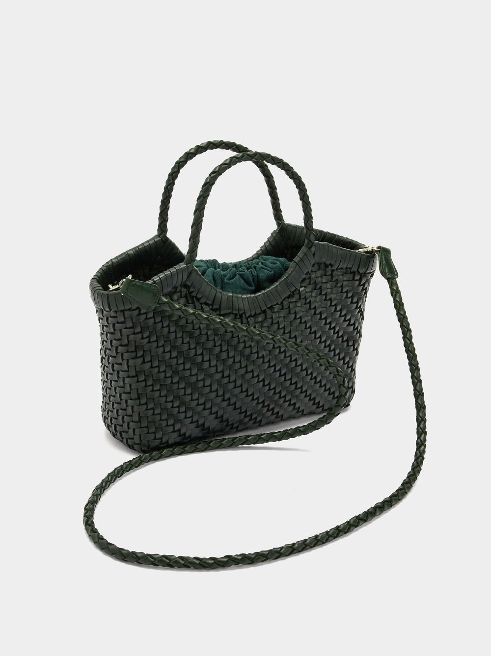 Tote bag with braided leather