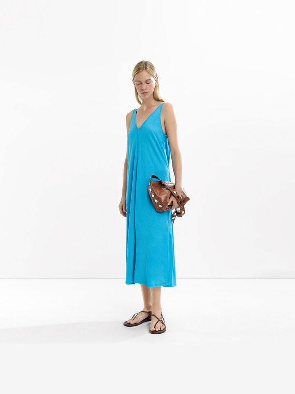 Midi dress with straps