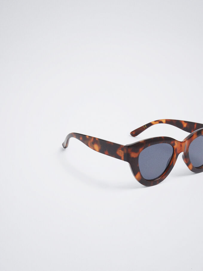 Cat Eye Sunglasses, Brown, hi-res