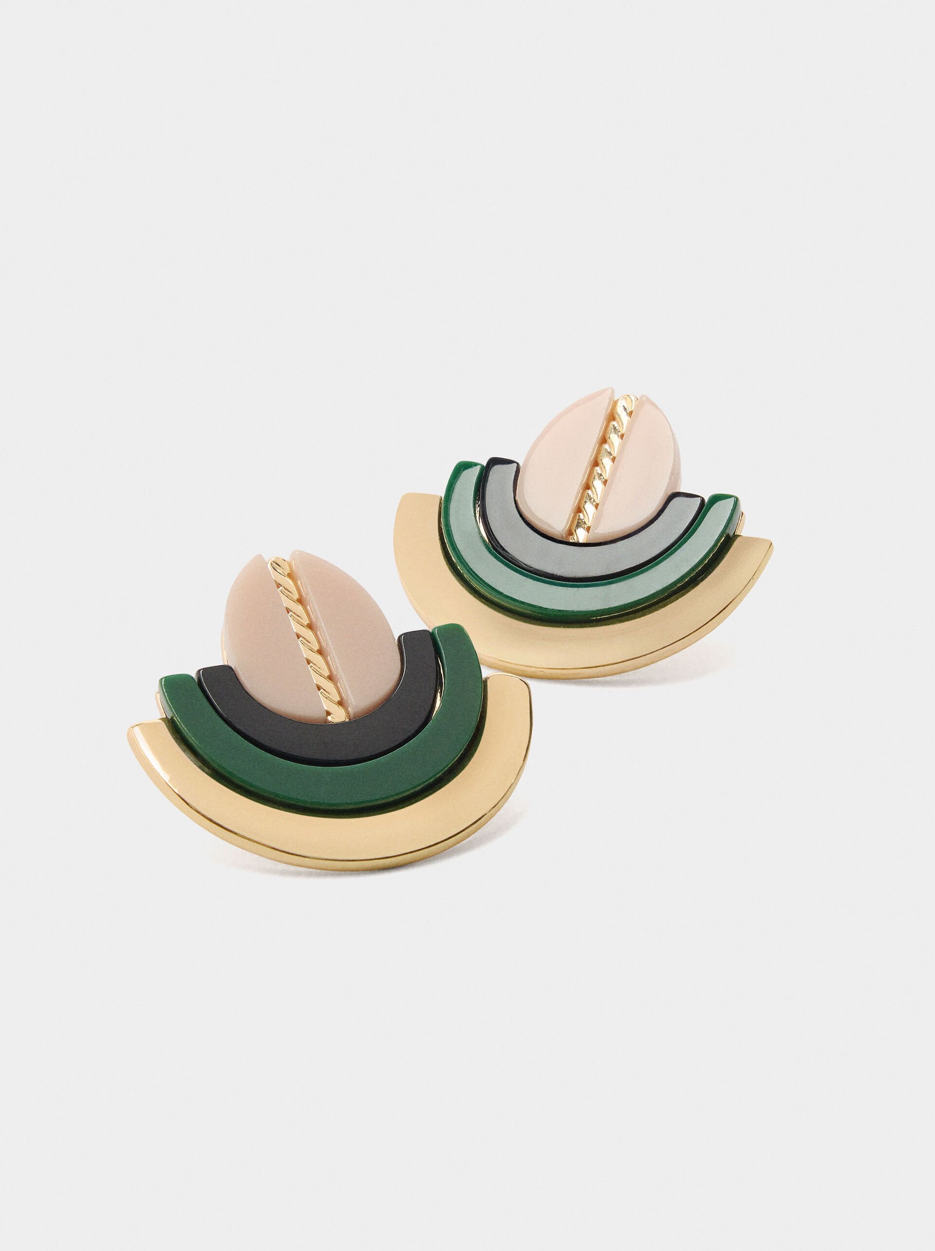 Multicolor earrings with resin image number 1.0