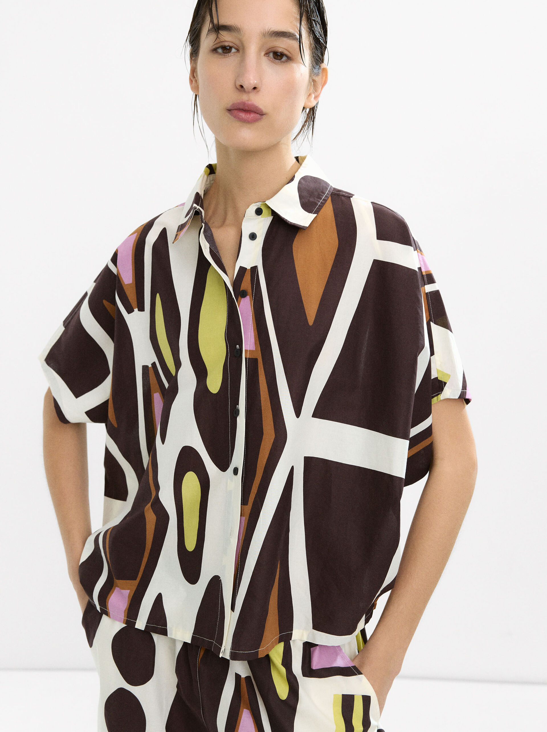 Camicia stampata 100% cotone image number 3.0