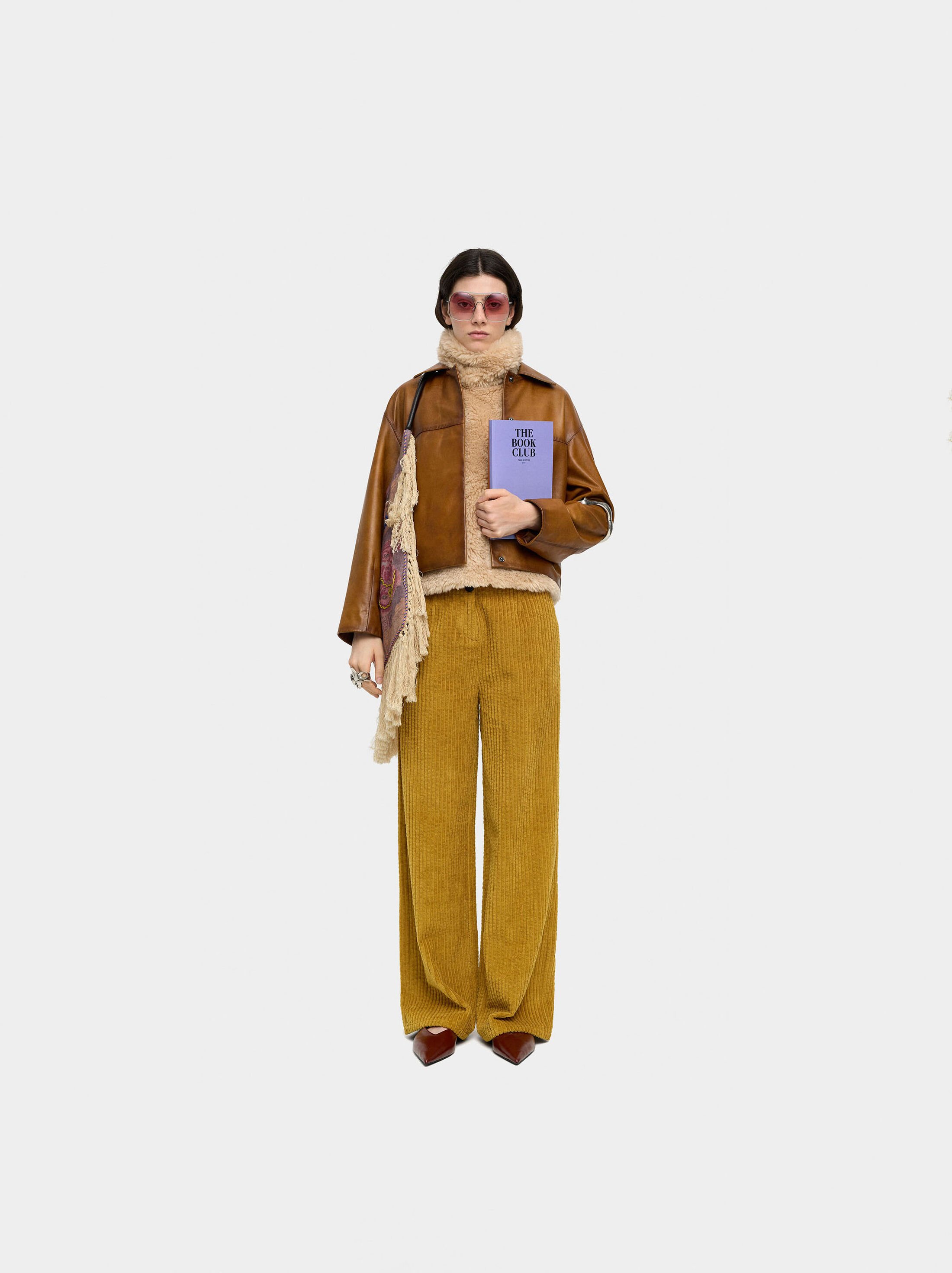 Corduroy trousers with 100% cotton image number 6.0