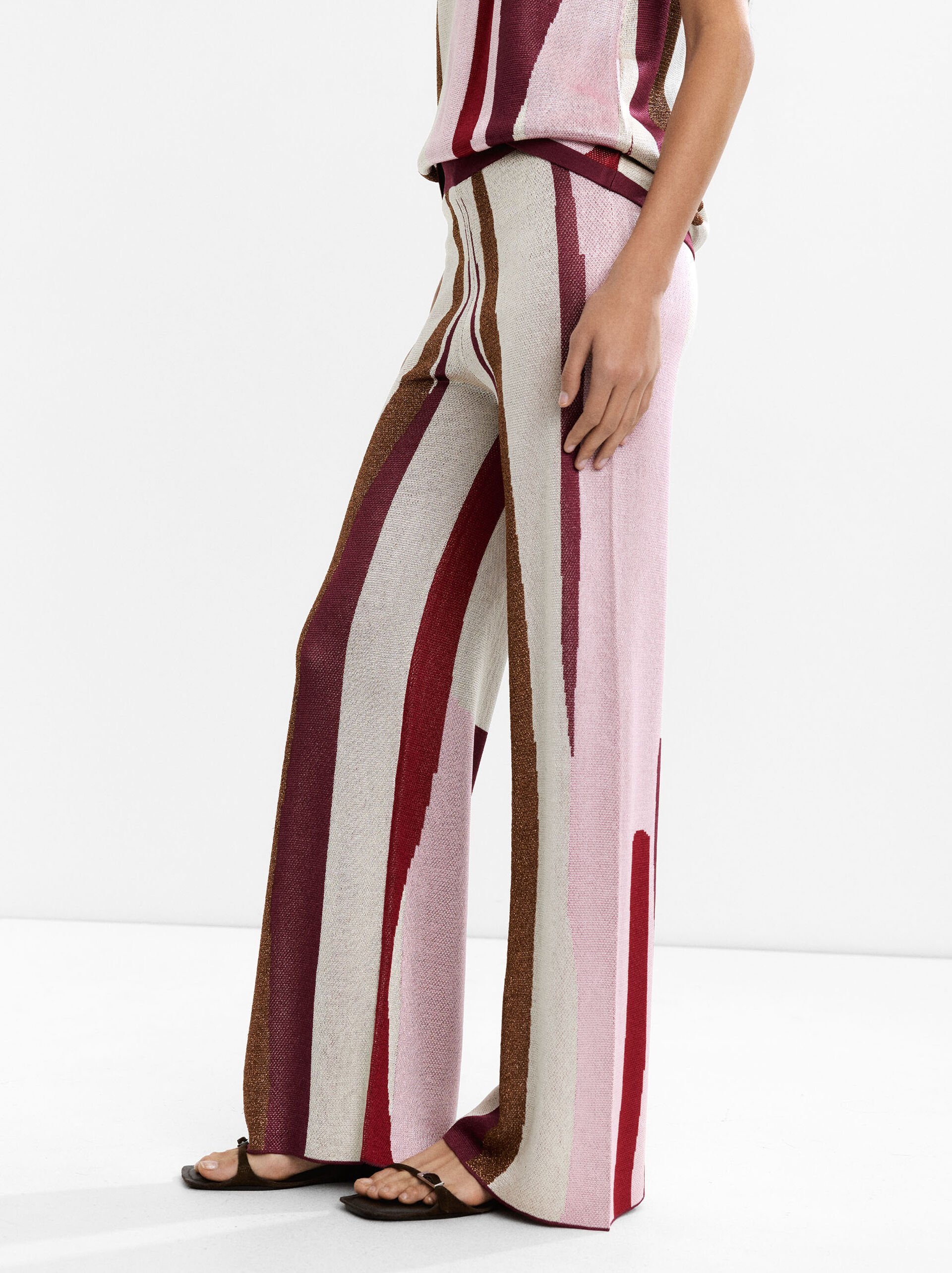 Jacquard knit trousers image number 2.0