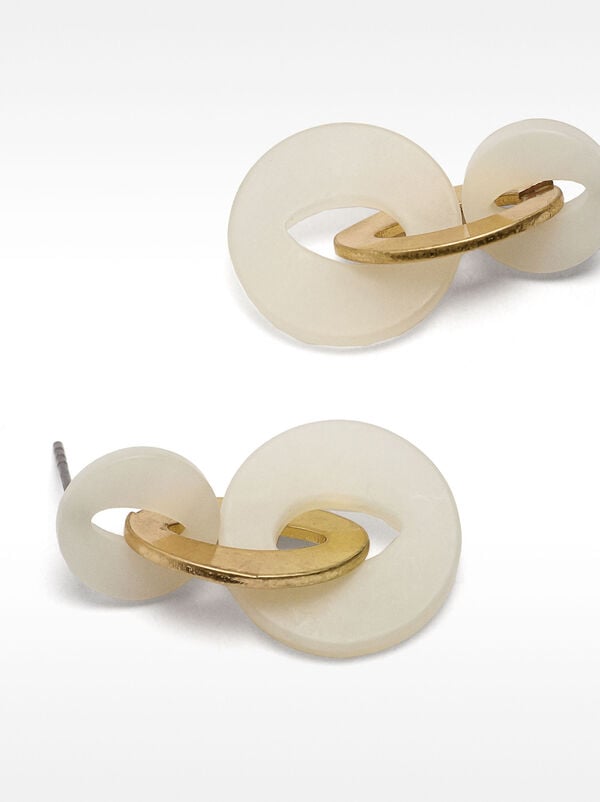 Long pearl hoop earrings