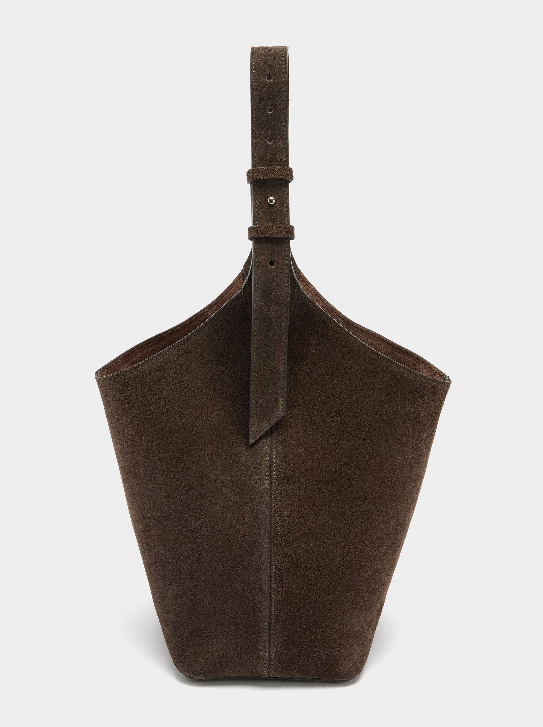 Suede bucket bag with inner pouch image number 2.0