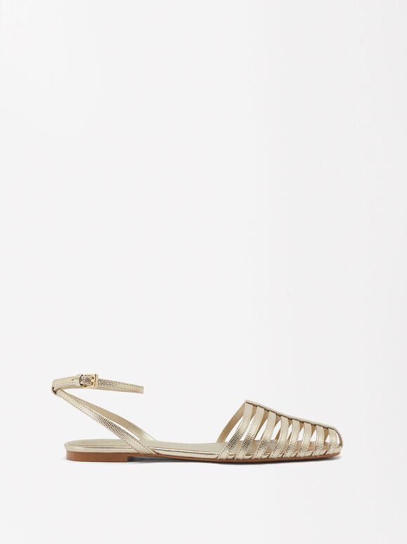 Strappy Sandals, Golden, hi-res