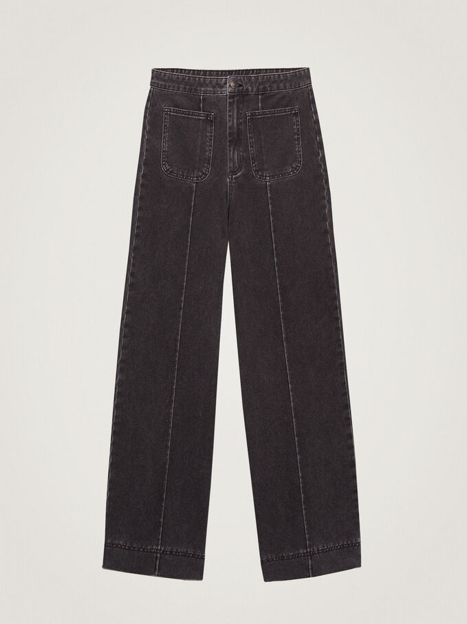 Straight Fit Jeans With Pockets, , hi-res