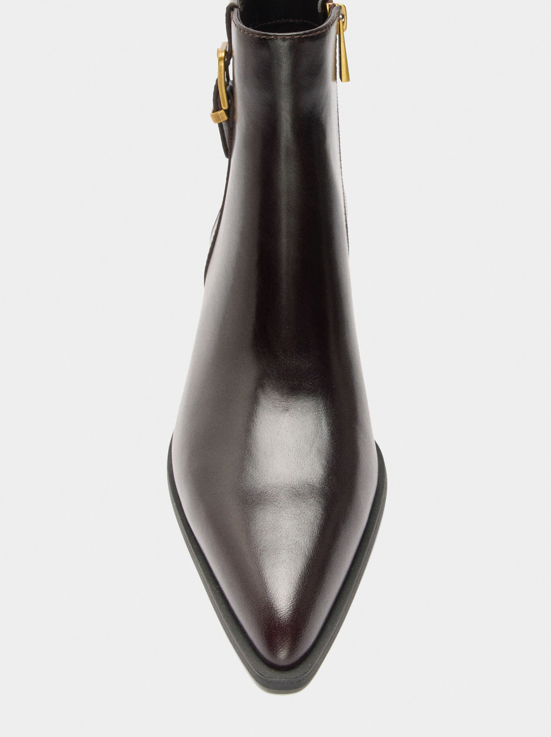 Leather ankle boots with buckle image number 5.0