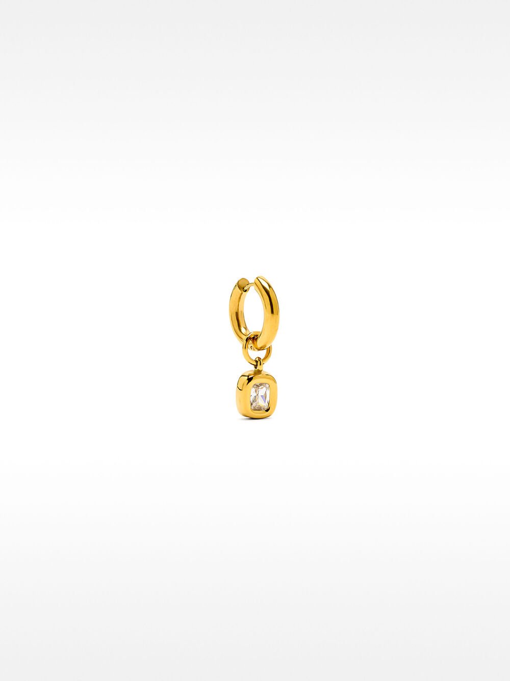 Aro individual colgante cristal - acero inoxidable