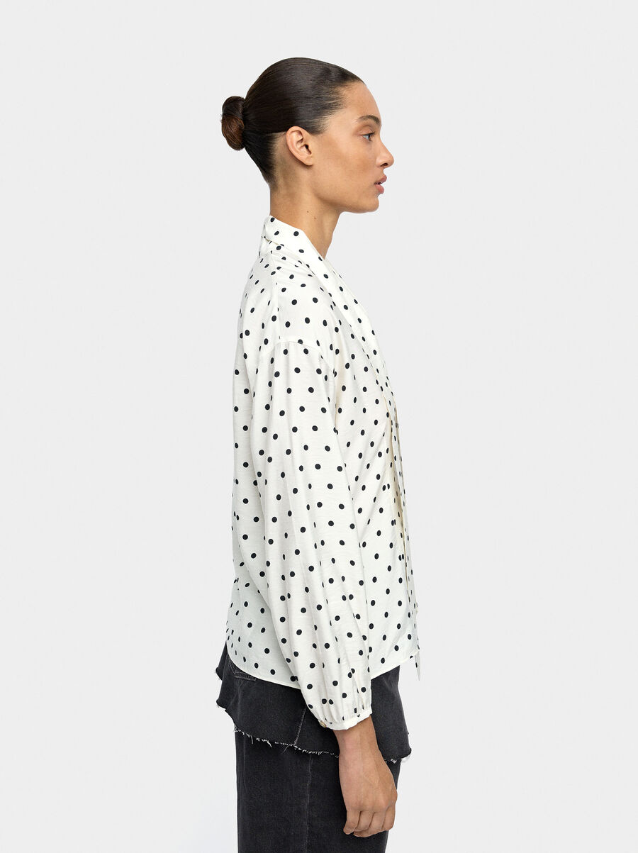 Polka dot patterned shirt