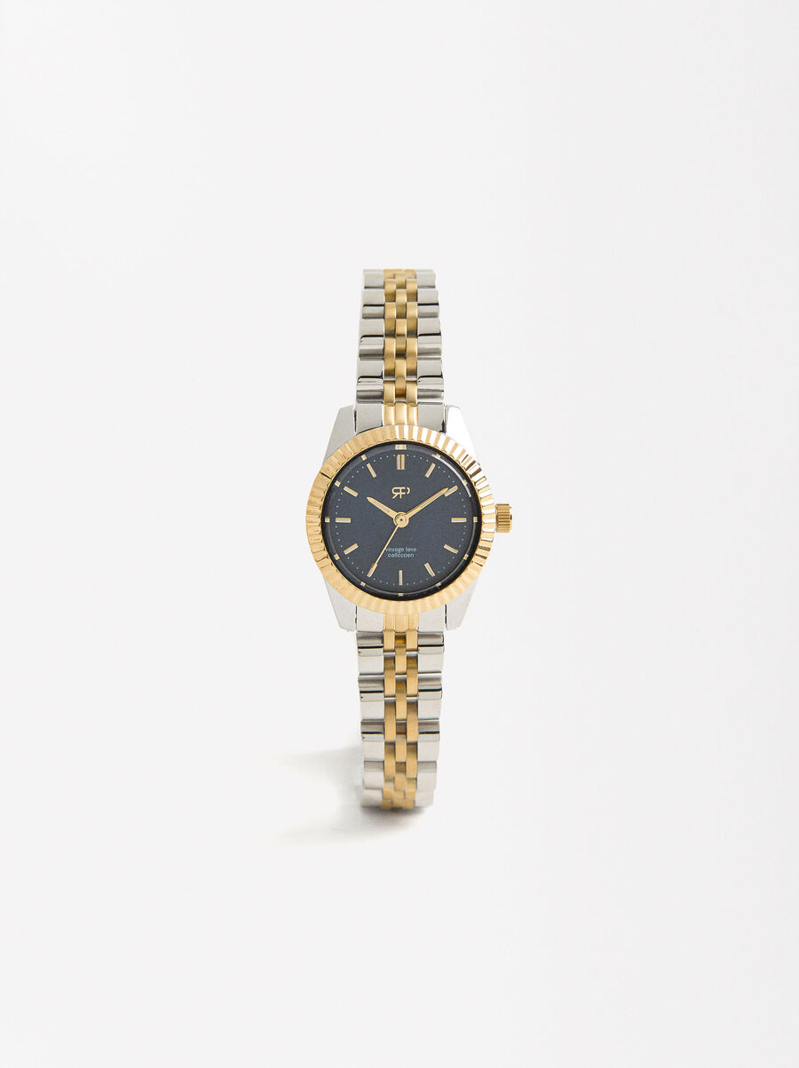Watch with two-toned steel strap