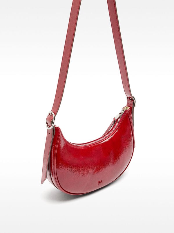 Patent hobo shoulder bag