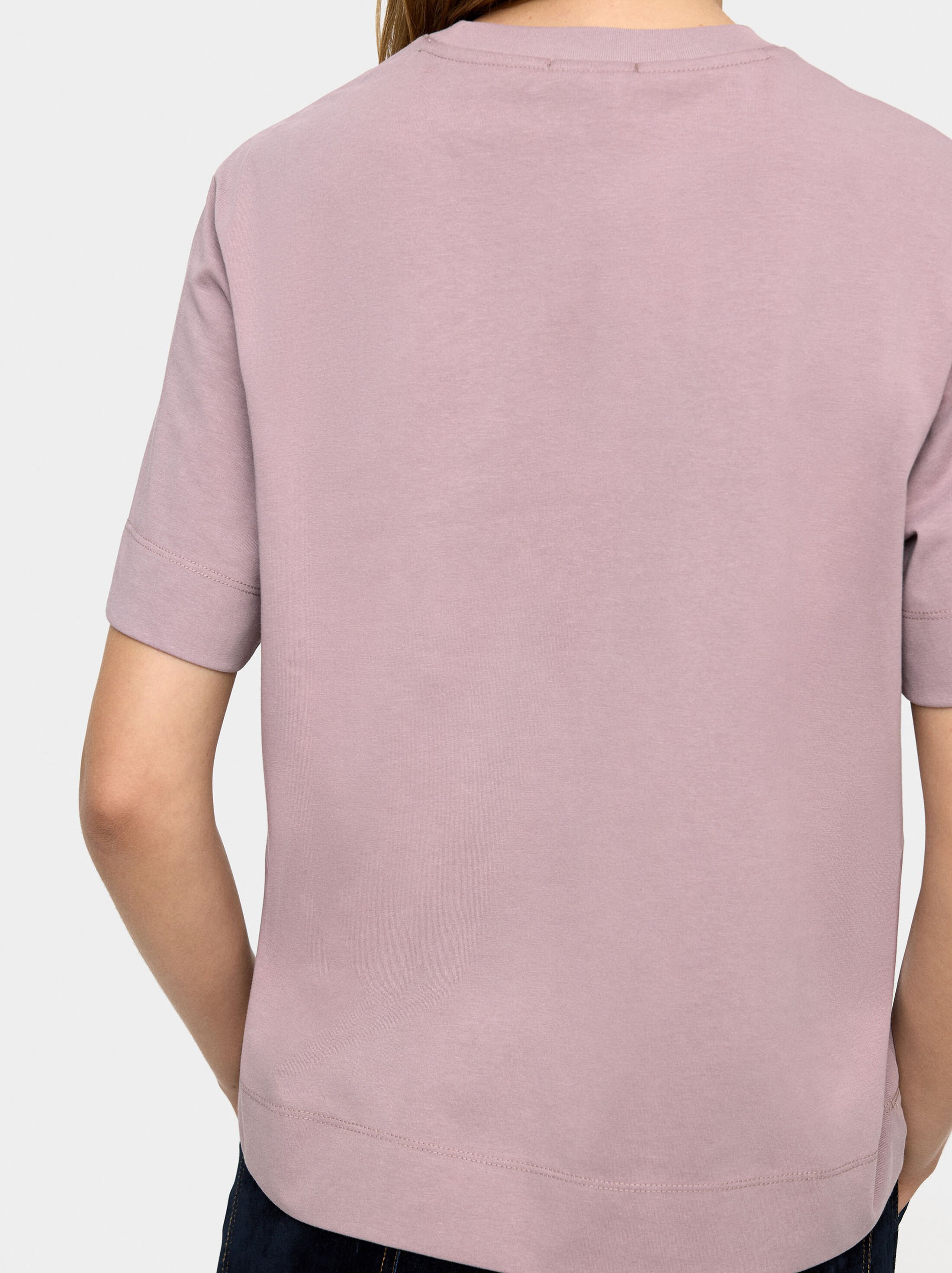 Cotton t-shirt with flower image number 3.0
