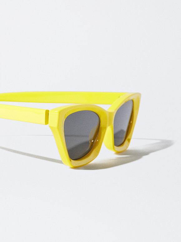 Cat Eye Sunglasses, Yellow, hi-res