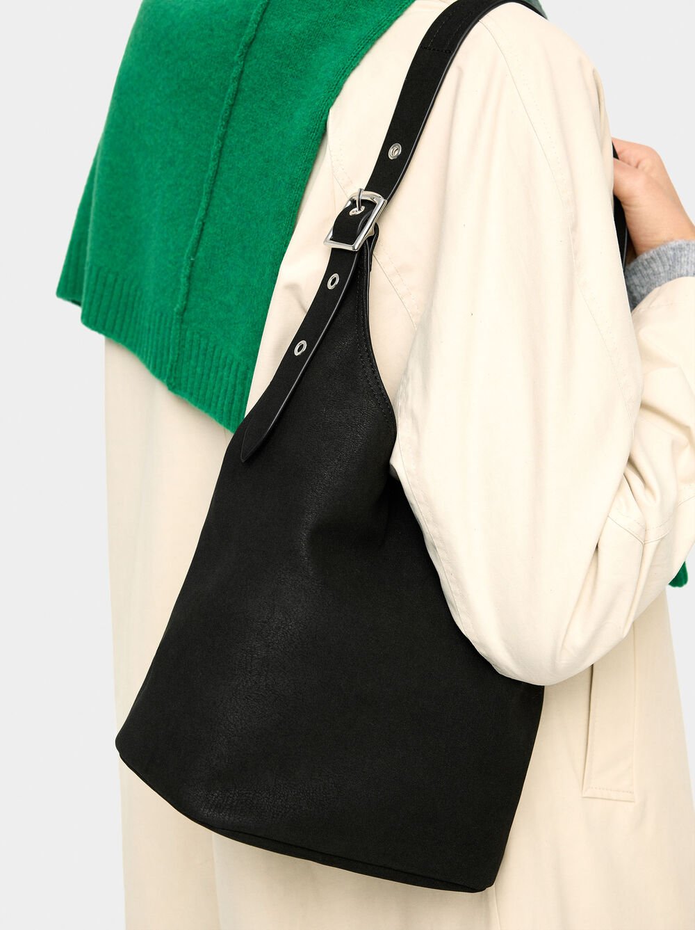 Sac à épaule avec effet cuir