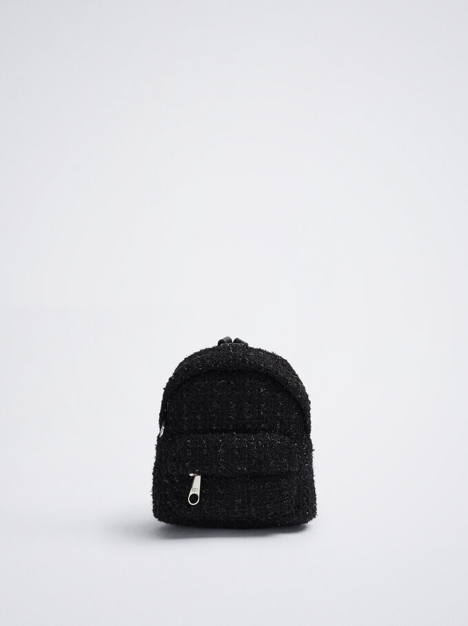Tweed Mini Backpack, Black, hi-res