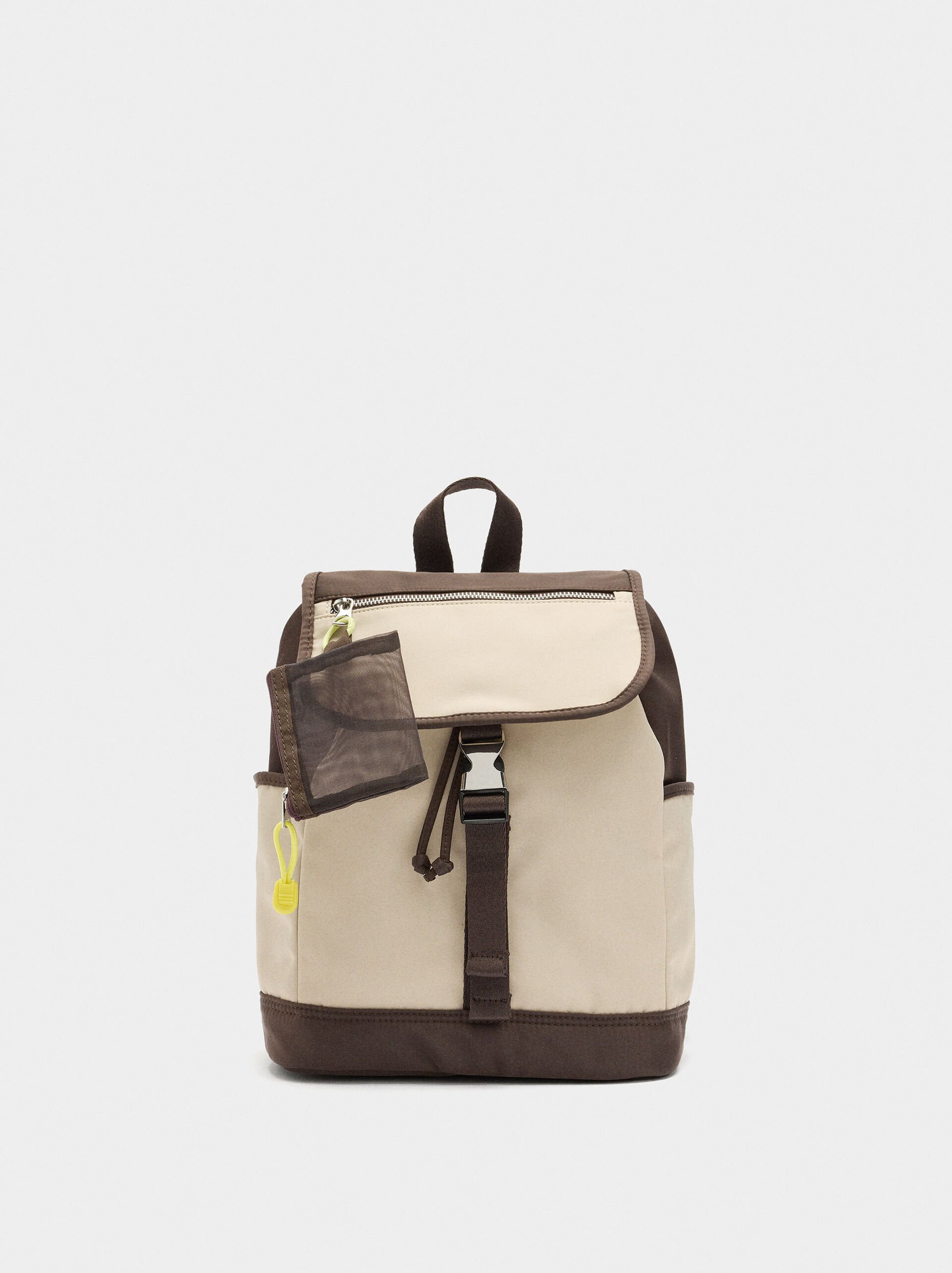 Nylon colour block backpack image number 0.0