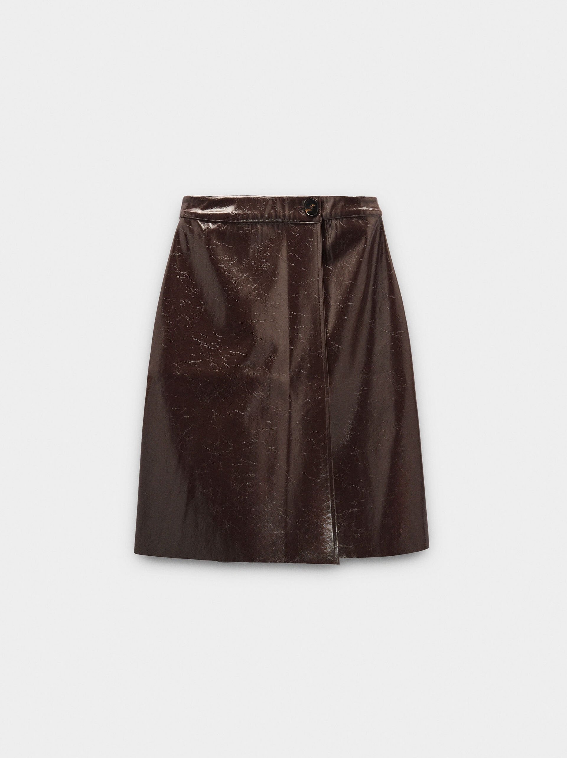 Midi skirt with leather effect image number 5.0