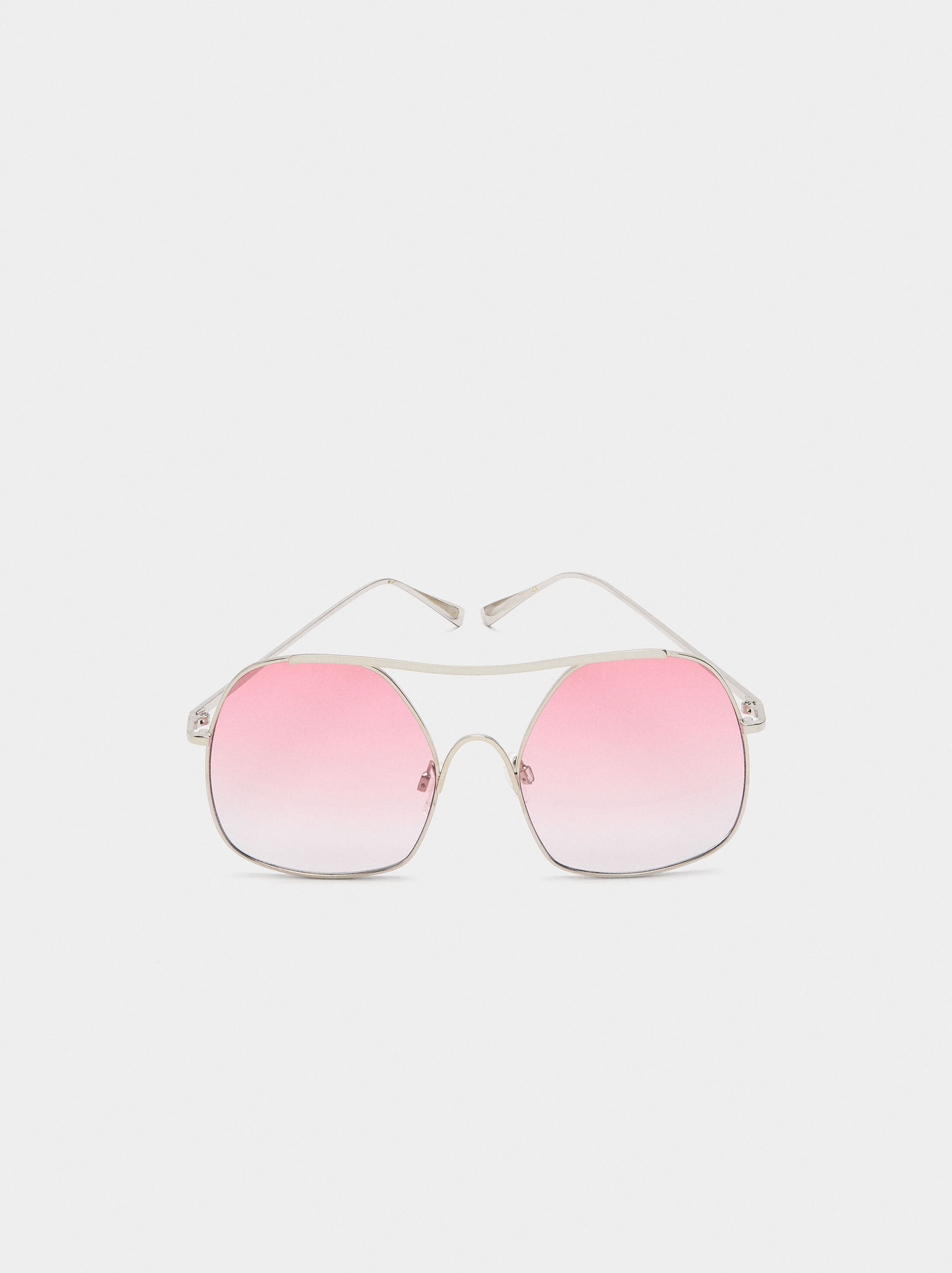 Semi-transparent round sunglasses image number 0.0