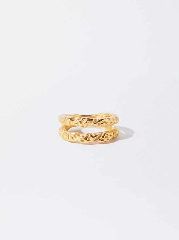 Golden Stainless Steel Ring, Golden, hi-res