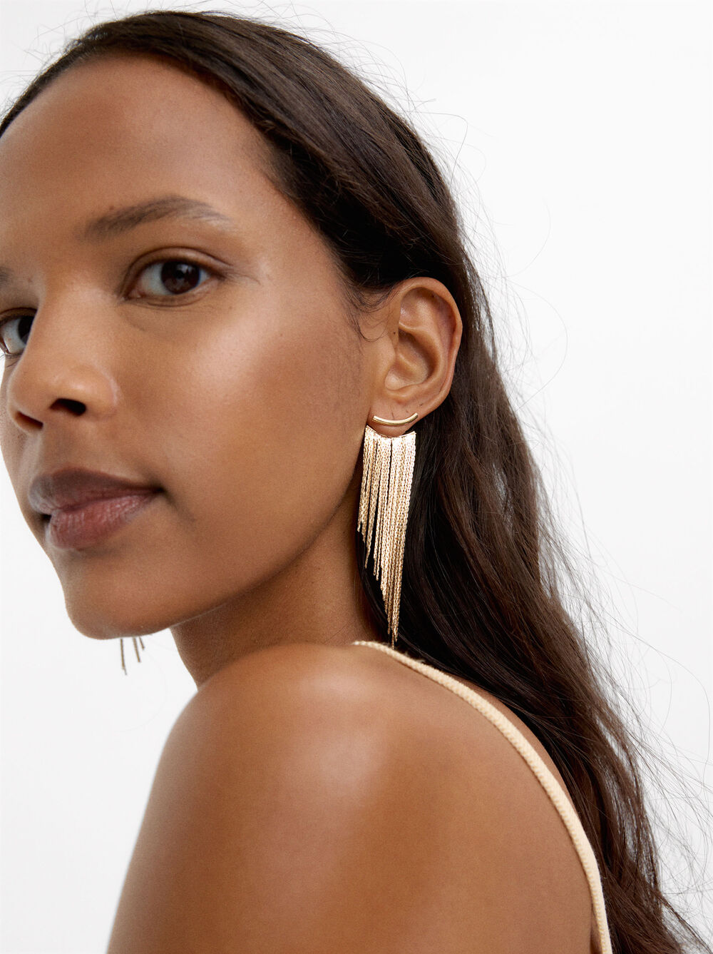 Long cascading earrings