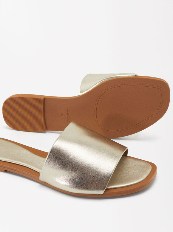 Online Exclusive -Napa Leather Sandals, Golden, hi-res