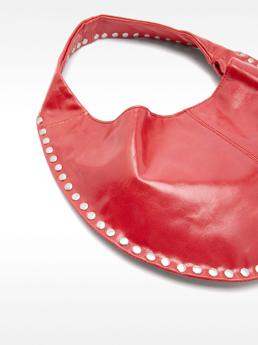Leather hobo shoulder bag