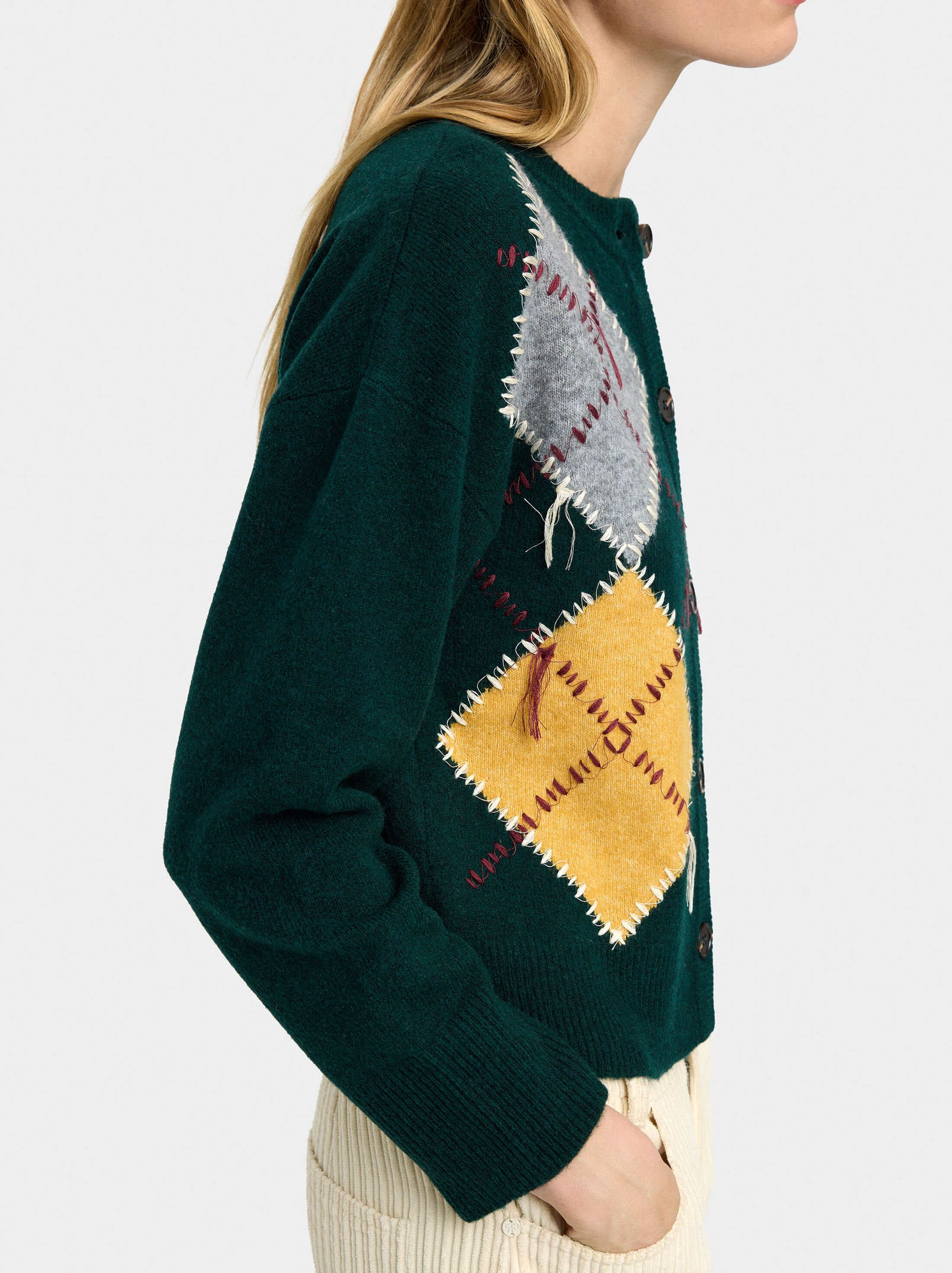 Cardigan de punt amb rombes image number 2.0