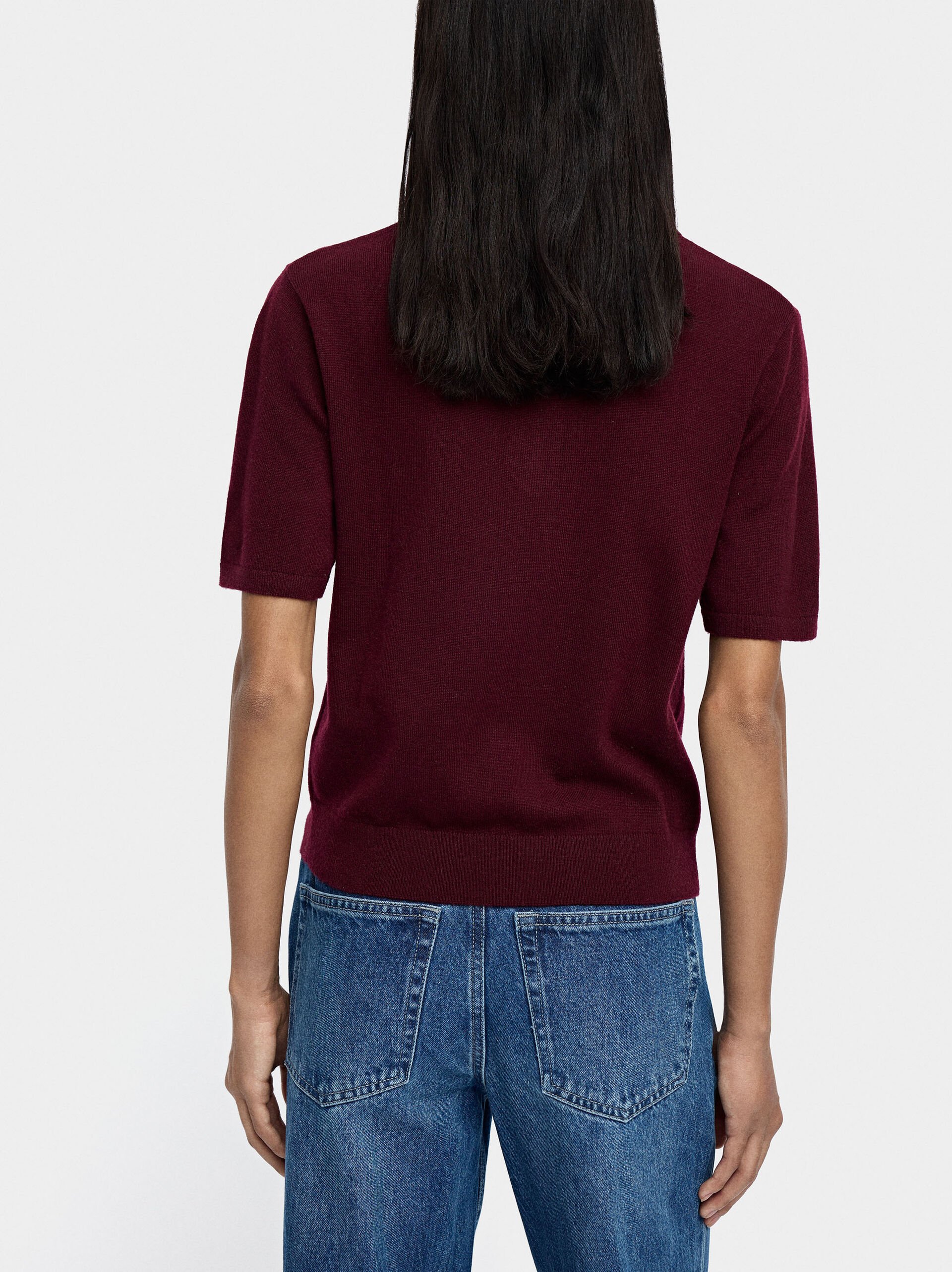 Short-sleeved knit top image number 2.0