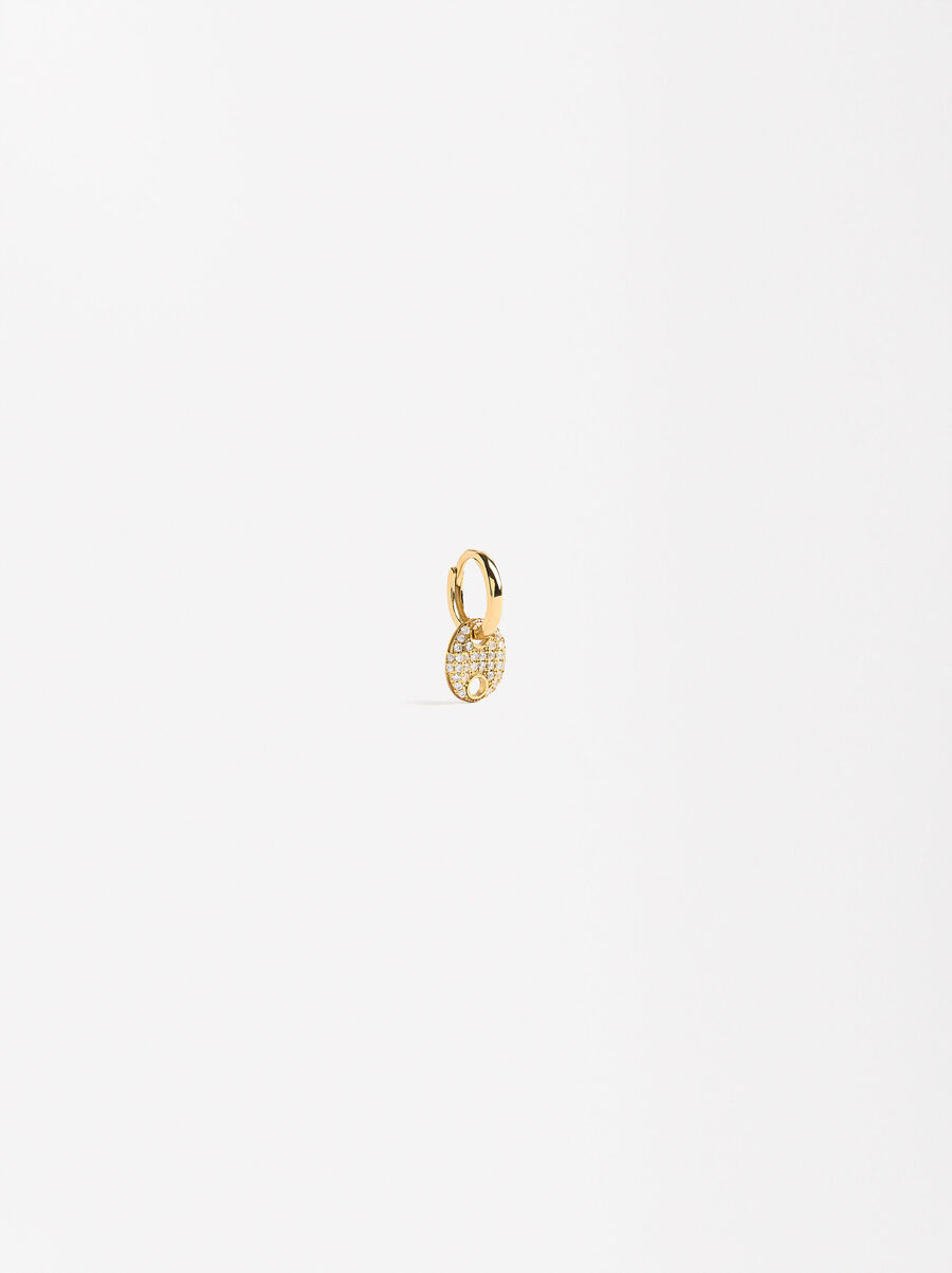 Einzelner Ohrring mit Zirkonien - 925er Sterlingsilber