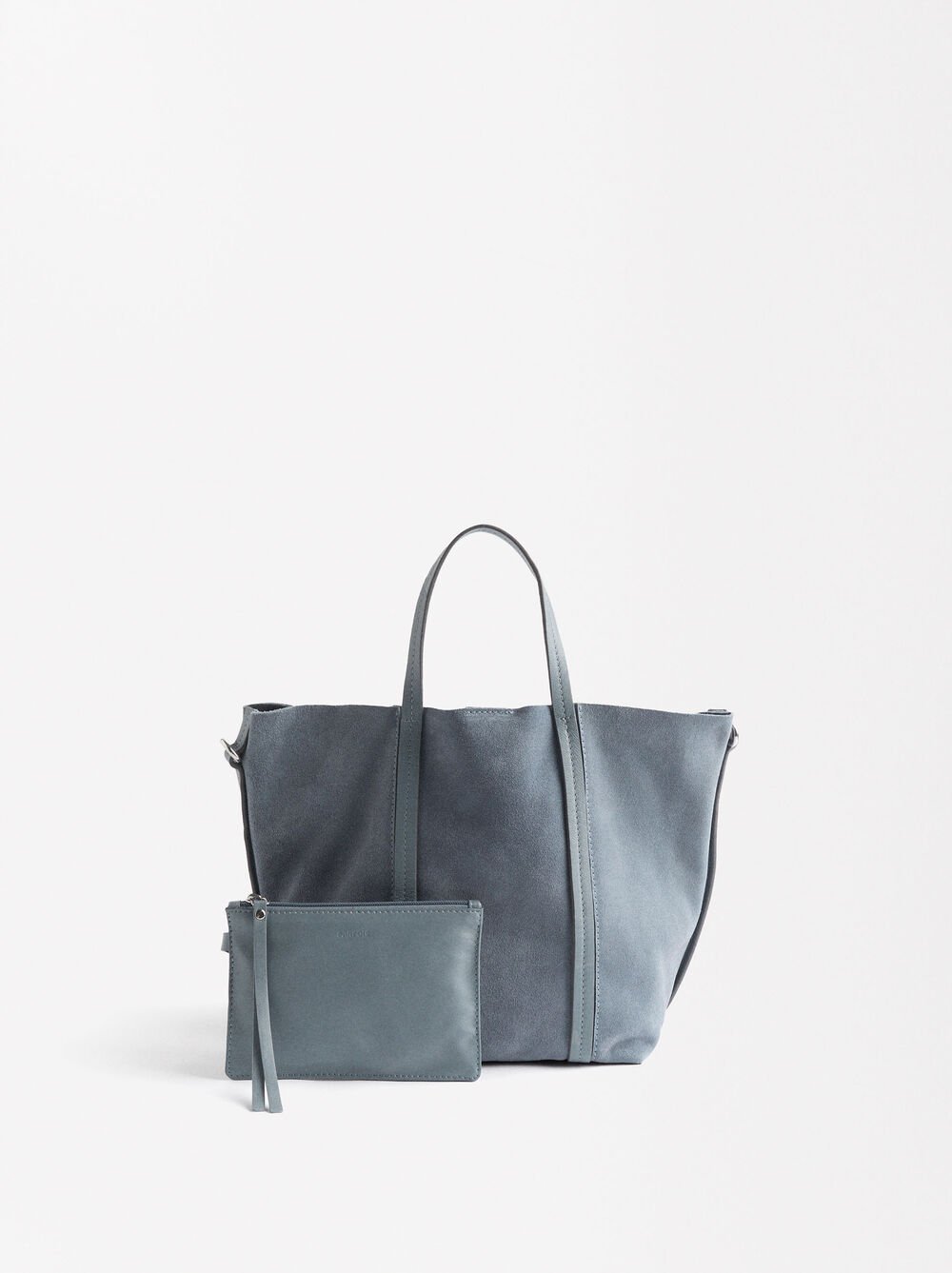 Sac tote en cuir avec pochette amovible